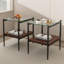 Table basse et tables de bout, ensemble de 3, table en verre trempé avec panneau de fibres à densité moyenne, tables modernes pour le salon-54086739