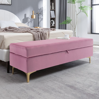 Banc de rangement en velours Mercer41