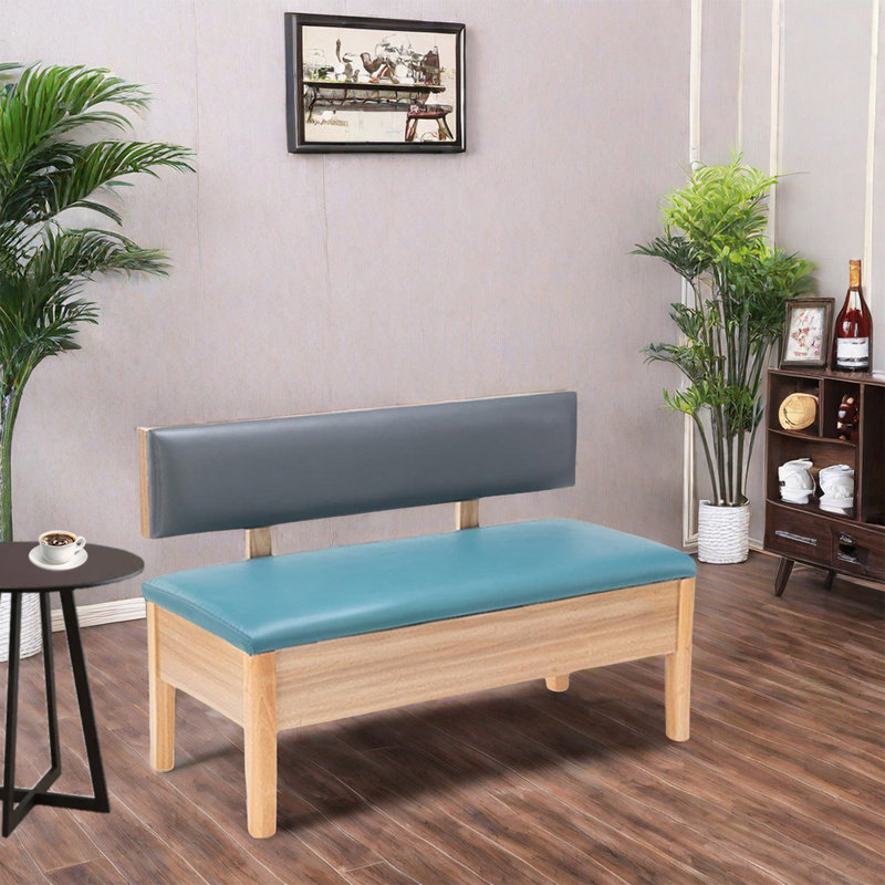 Banc de rangement pour restaurant, Bleu / gris