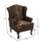 Duward Cranberry Linen Upholstered Wingback Accent Chair with Rolled Arm and Solid Wood Leg-1435105084