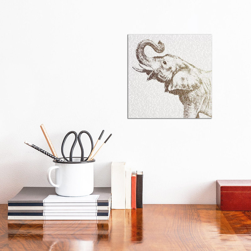 The Intellectual Elephant by Paula Belle Flores - Wrapped Canvas Print, 30.48cm H x 30.48cm W x 1.905cm D