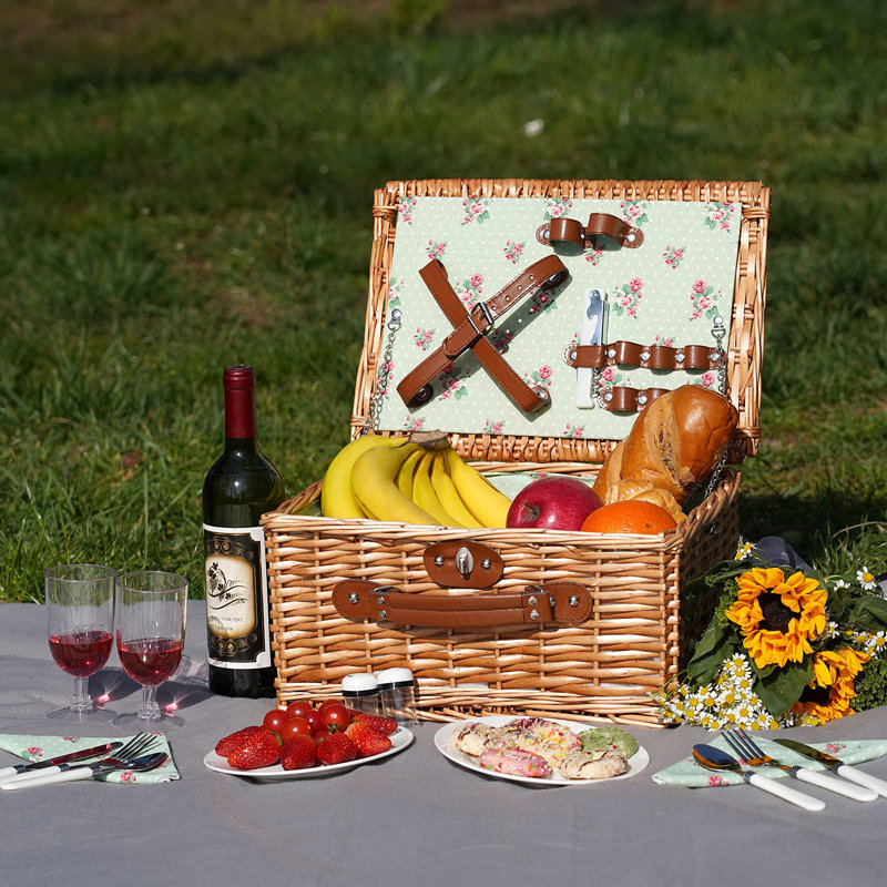 Panier en osier, service pour 2