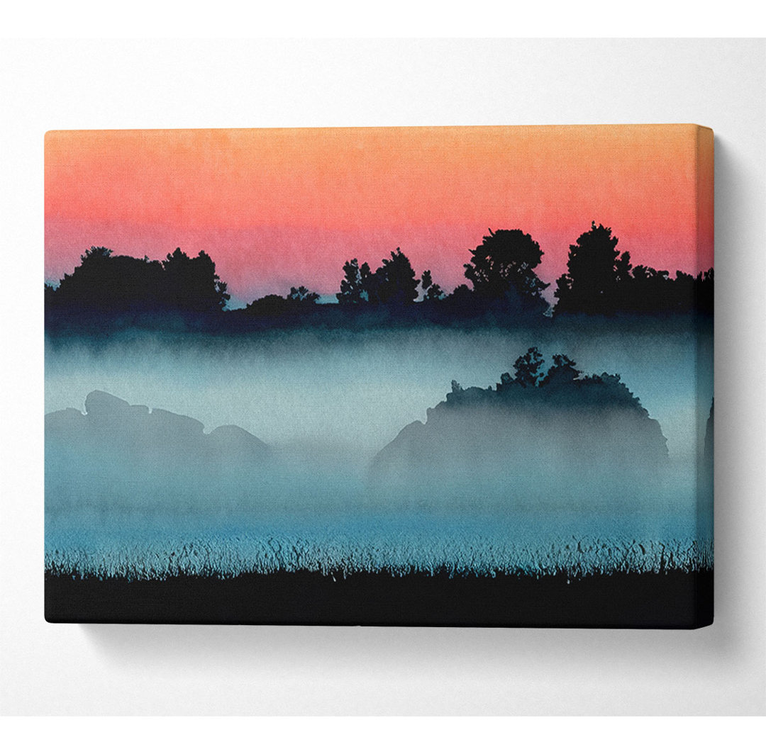 Kunstdruck Englische Landschaft im Nebel