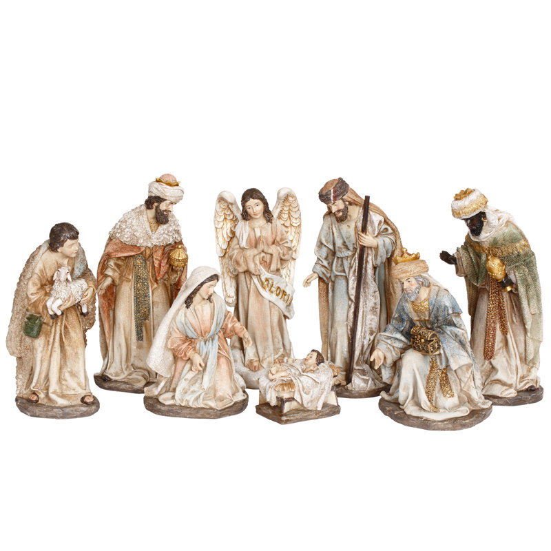 Nativity Scene, Set Of 8 - 10 Inches
