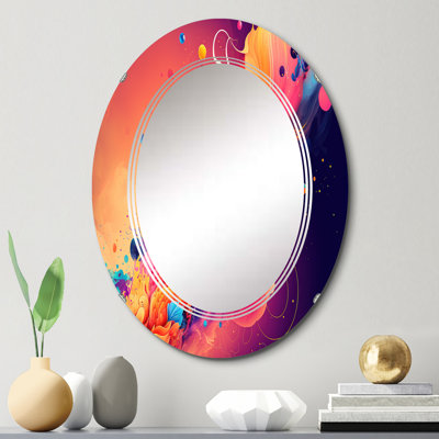 Pessi Vibrant Colour Explosion I - Modern Spiral Wall Mirror