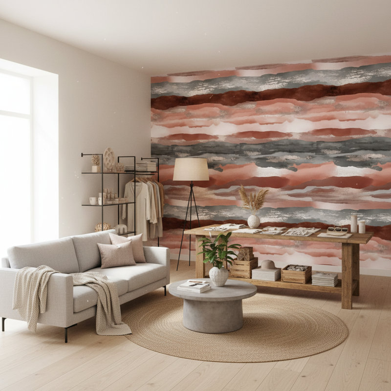 Abstract Wallpaper Striped Removable Textured Wall Roll