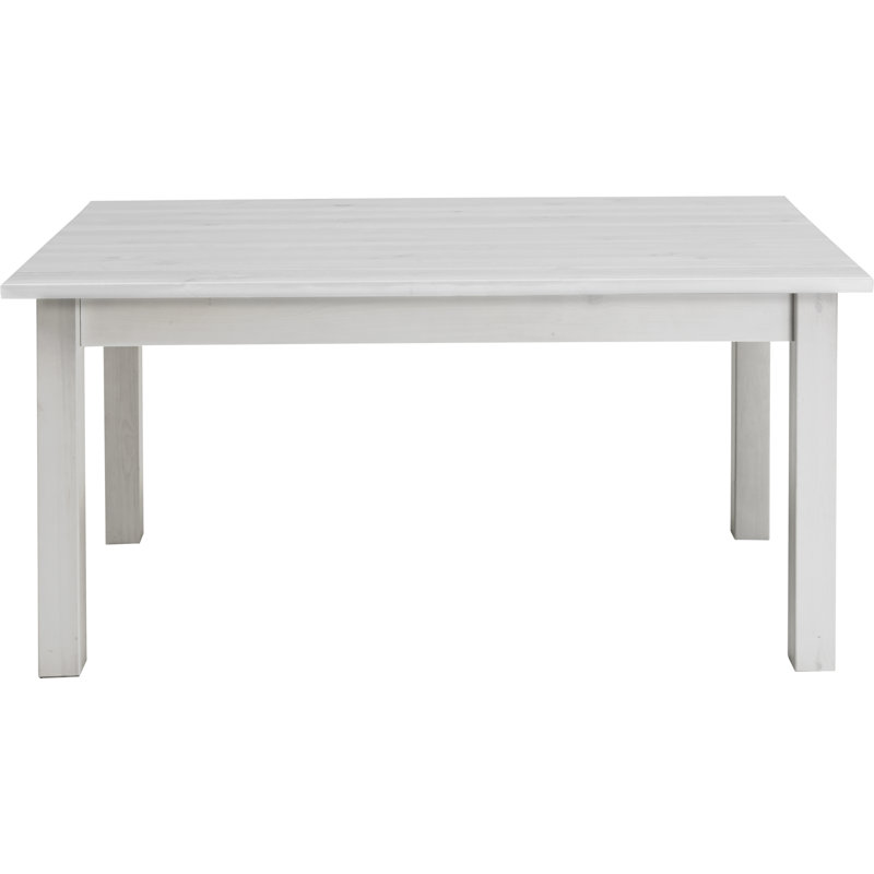 Pine Solid Wood Dining Table, 78cm H x 120cm L x 78cm W, White