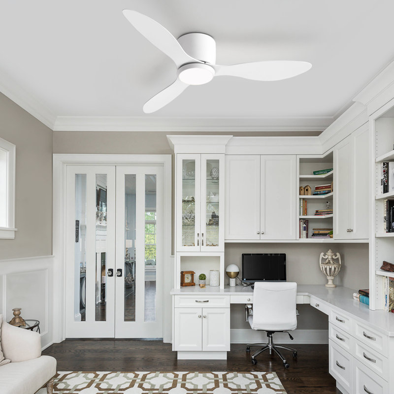 Ventilateur de plafond encastré à intensité variable de 42 po / 52 po avec lumières DEL et télécommande Jamarreon, 42''
