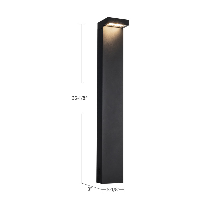 Evans LED Bollard Light, 36.13" H x 5.13" W x 5.75" D