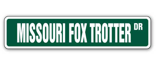 Plaque de rue en plastique robuste Missouri Foxtrotter 7 po x 30 po