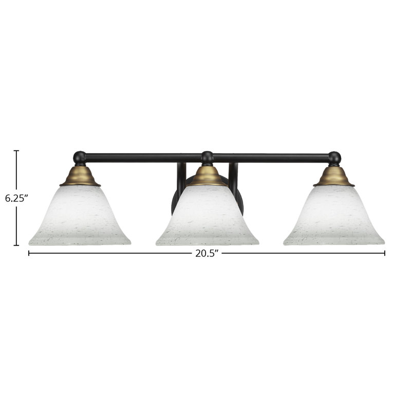 Michell 3-Light Bath Bar, Matte Black/Brass