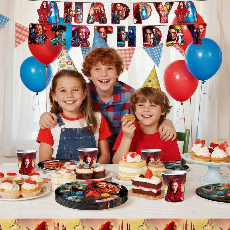 Descendants Party Supplies,Descendants Decorations Tableware Set
