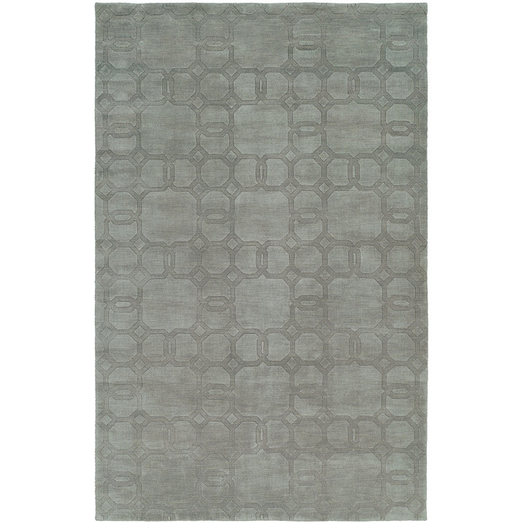Geometric Handmade Wool Gray Area Rug