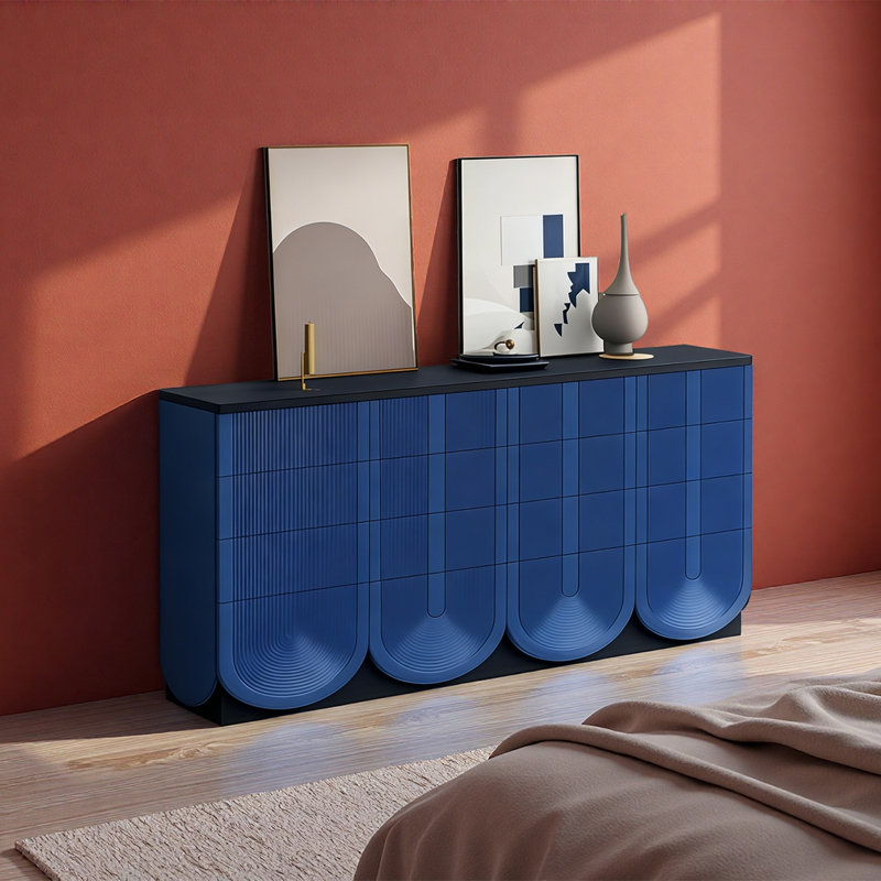 Buffet Modern, Noir / bleu saphir