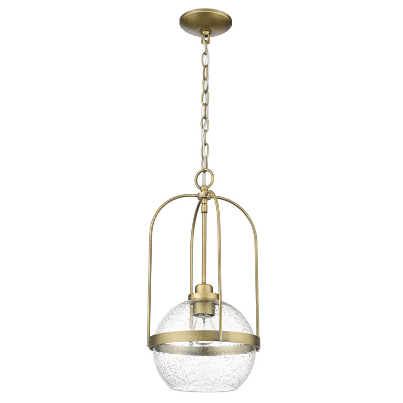 Luminaire suspendu 1 lumière, Laiton antique
