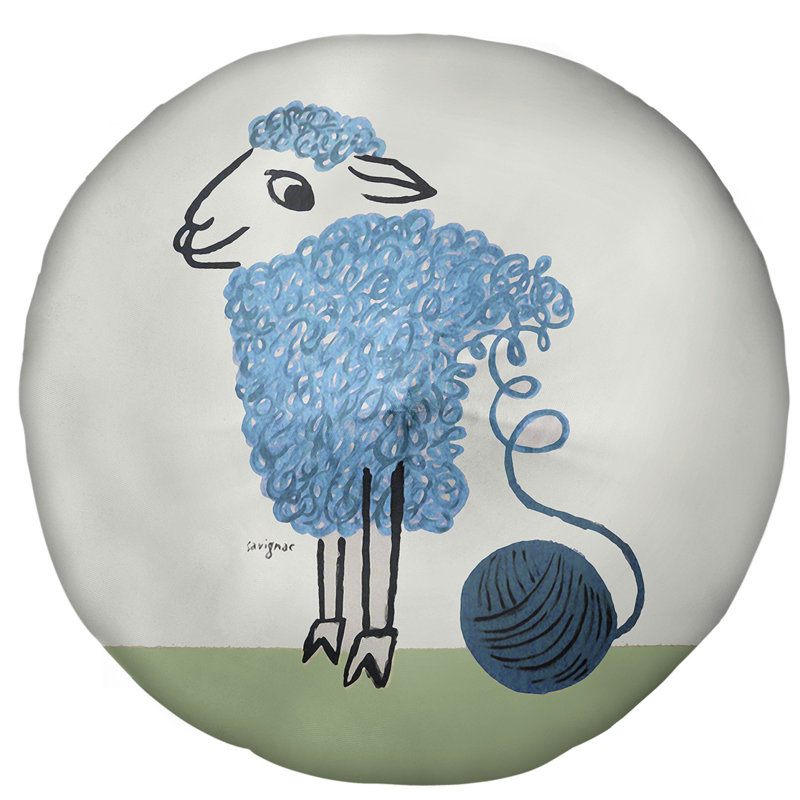 Coussin de plancher rond raymond, 27,5 po x 55,5 po, Bleu