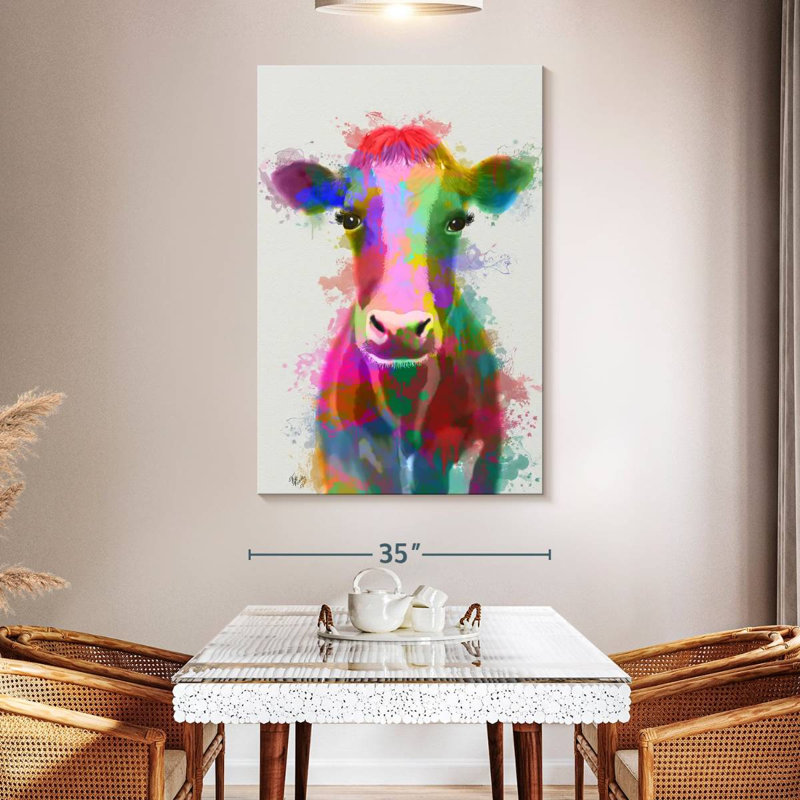 Brampt Rainbow Splash Cow, 51" H x 34" W