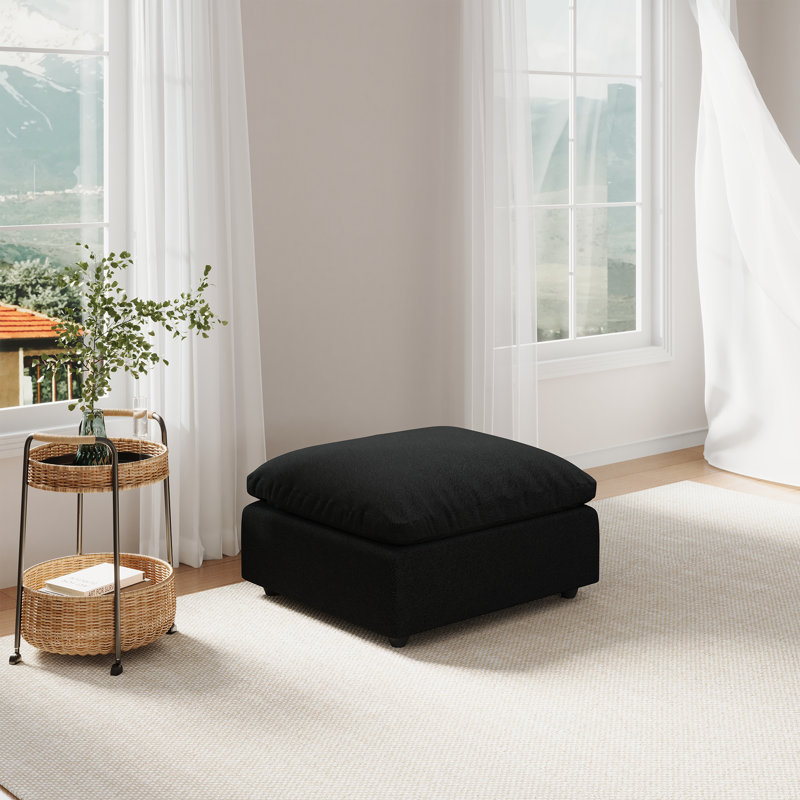 Canapé avec repose-pieds Cloud, Noir