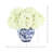 Hydrangea Arrangement in Blue and White Vase