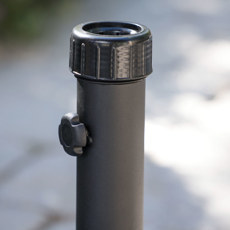 66 Lbs Umbrella Base - Concrete And Steel, Hexagonal, Adapter , Black, 18.46" D X W 14" H 66-Pound Holder Concrete, Steel Hexagonal With Adapter,