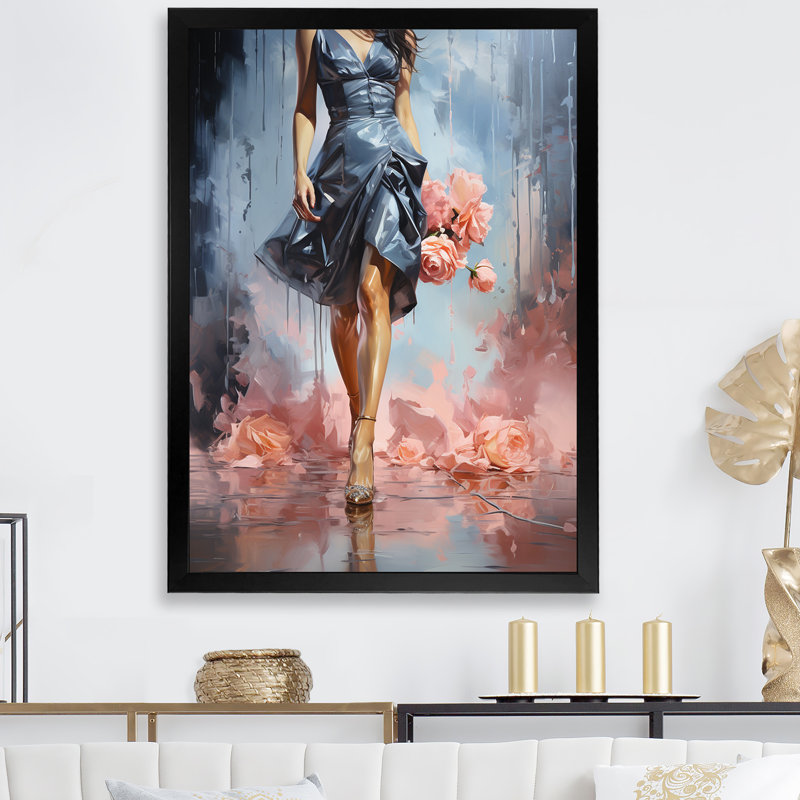 High Heel Harmony Of Woman's Walk IV - art sur toile tendance, Cadre simple noir, H 20 po x l 12 po x P 1 po