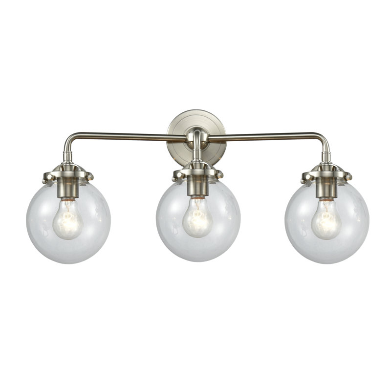 Clementina 2 - Light Dimmable Vanity Light, 60 W Incandescent Vintage Dimmable Bulb, Black Polished Nickel, Clear