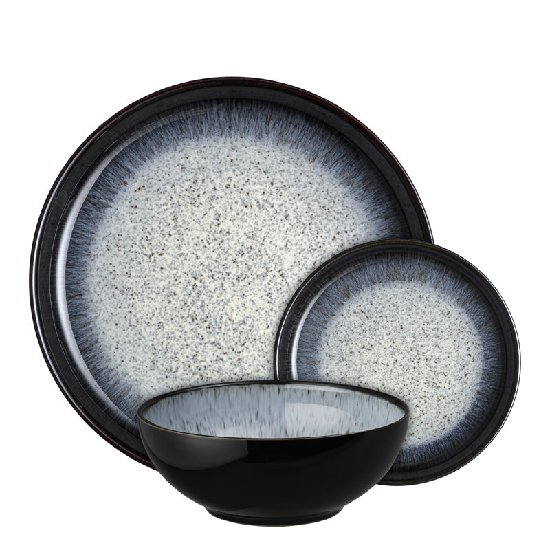 Denby Halo 12 Piece Coupe Dinnerware Set, Service for 4