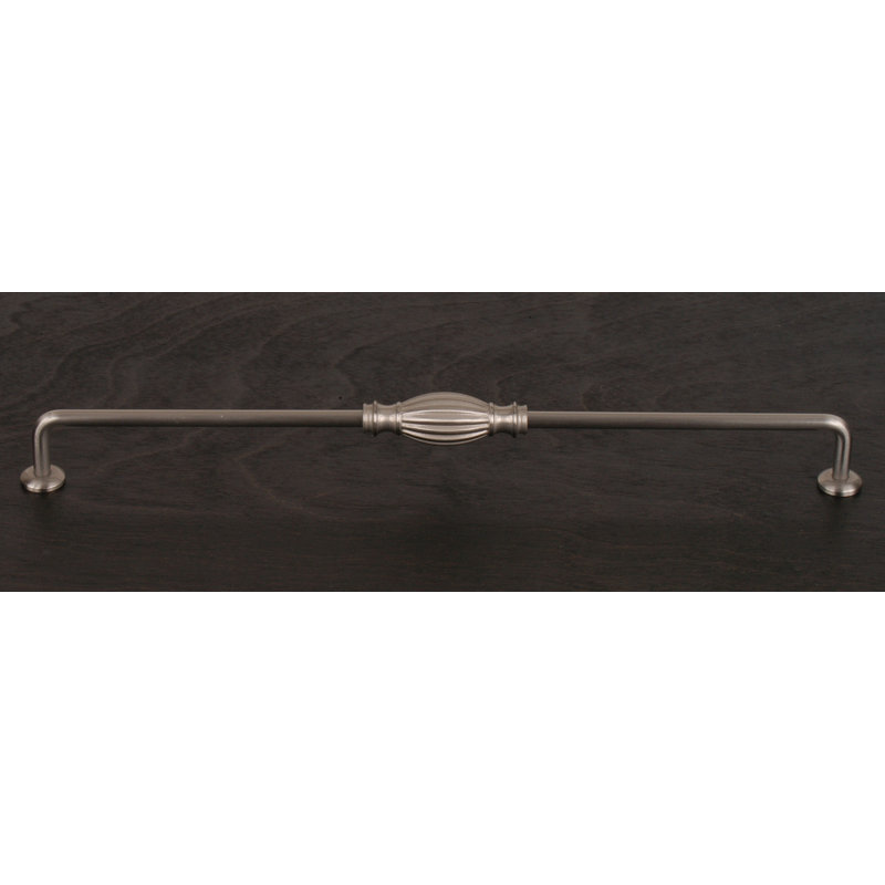 Poignée barre 12 de centre à centre avec tambour central doublé série CP, Nickel satiné
