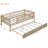 Natural Twin Size Daybed With Trundle And Secure Fence - Stable Sleeping Option Guardrails In Comfortable Practical Bed-1648762762-1648762760