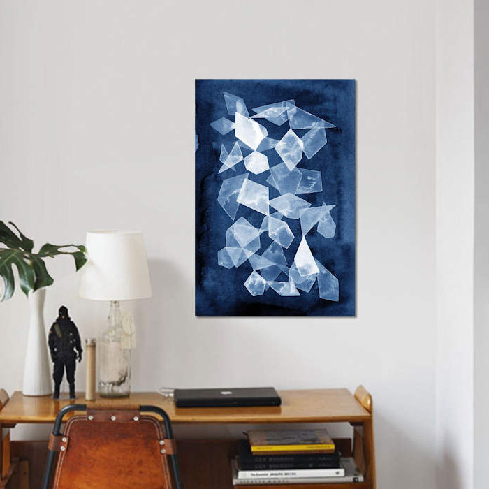 «Indigo Glass I», impression sur toile, H 18 po x l 12 po x P 1,5 po, Toile tendue, Pas de tapis