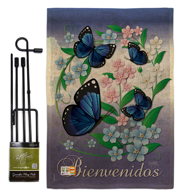 Jan_mariposas celestes 2 côtés en polyester 18,5 x 13 po ensemble de drapeau