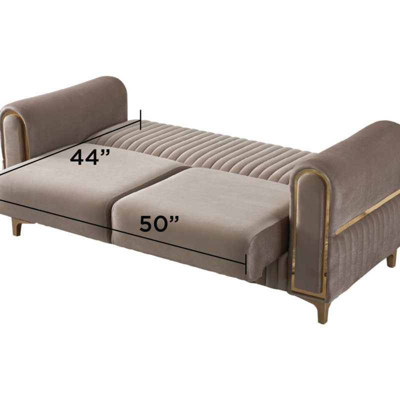 Causeuse convertible en tissu de velours Melody Modern