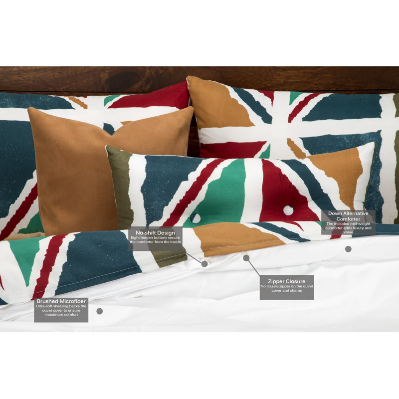 Windsor Polyester Geometric Shapes Duvet Cover, King