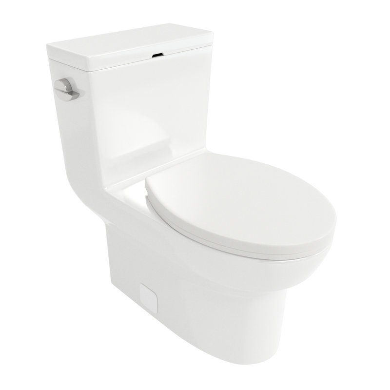 Toilette en céramique One - système de chasse d'eau impeccable, blanc, 29,99 po Profondeur x 16,62 po, largeur 29,59 po, pièce avec chasse d'eau puissante, céramique blanche, profondeur, largeur,