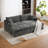 Extra-large Double-seater Sofa with two Ottomans, Chenille Upholstered-135081827