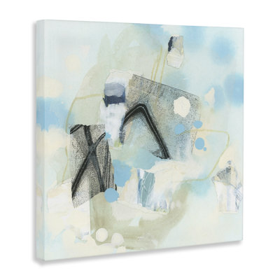 Art mural abstrait sur toile flottant bleu abstrait par June Erica Vess