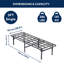 Noise Smartbase Foldable Metal Platform Bed Frame Foundation/Basics, Solid Premium Steel Mesh Base-1796736054