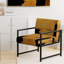 Fauteuil d'appoint rembourré jaune et noir Walt Crossing Paths II-1909120613