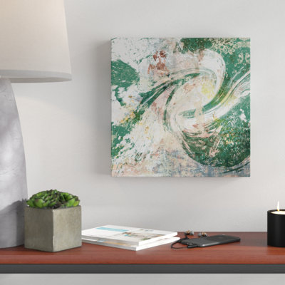 Emerald Aerial Acrylic Painting Print on Wrapped Canvas