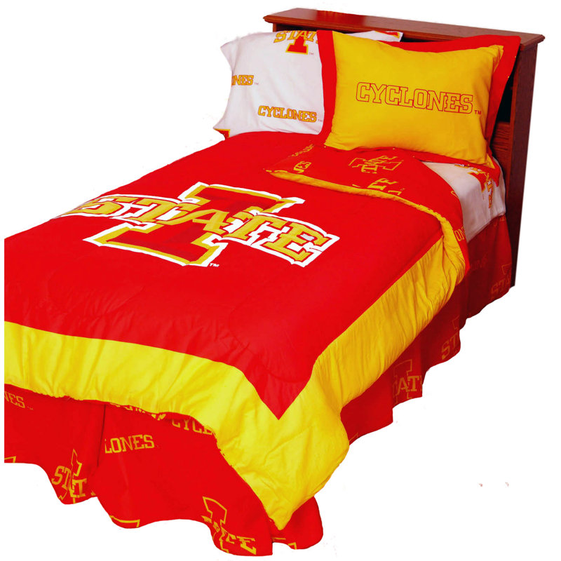 NCAA Sateen Comforter, Queen Comforter + 2 Standard Shams, Iowa State