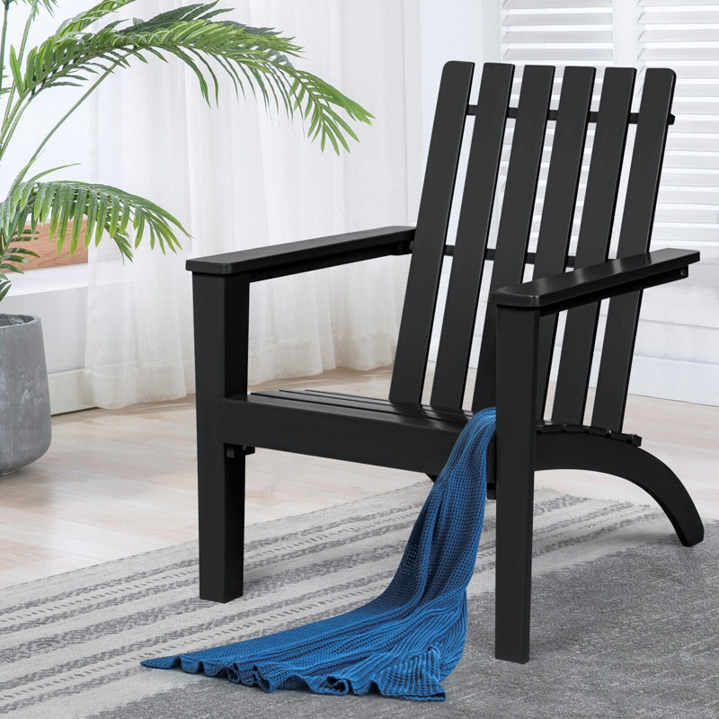 Outdoor Adirondack Chair, Black