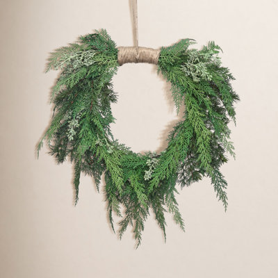 Faux Pine Polyethylene Plastic Wreath