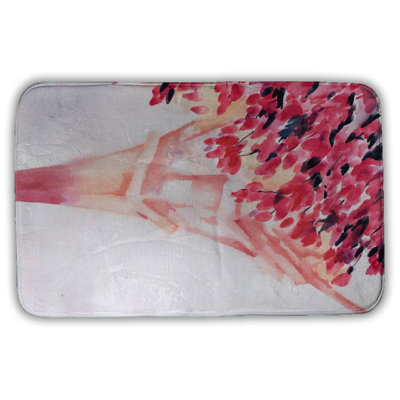 Pink eiffel tower Bath Mat with Non-Slip Backing - Quick Dry Memory Foam Bathroom Rug - Absorbent - Modern Plush Spa-Style - Machine Washable