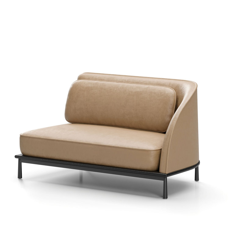 Arc Sofa Two-Seater Left / Right, Bellagio 2 Cream 8805, Black Oak