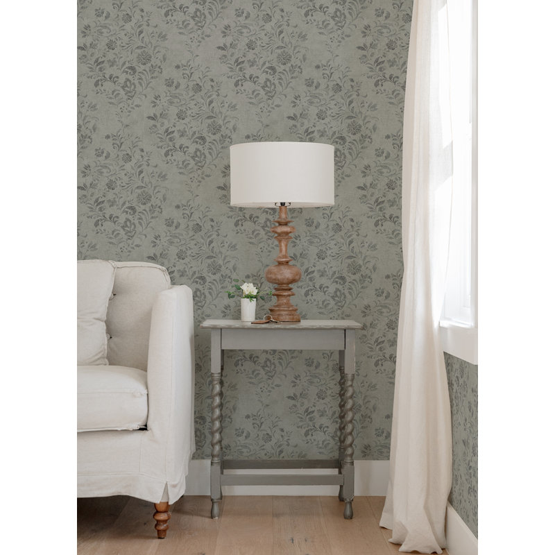 Rouleau de papier peint L 33 pi x l 20,5 po Adhvay, gris
