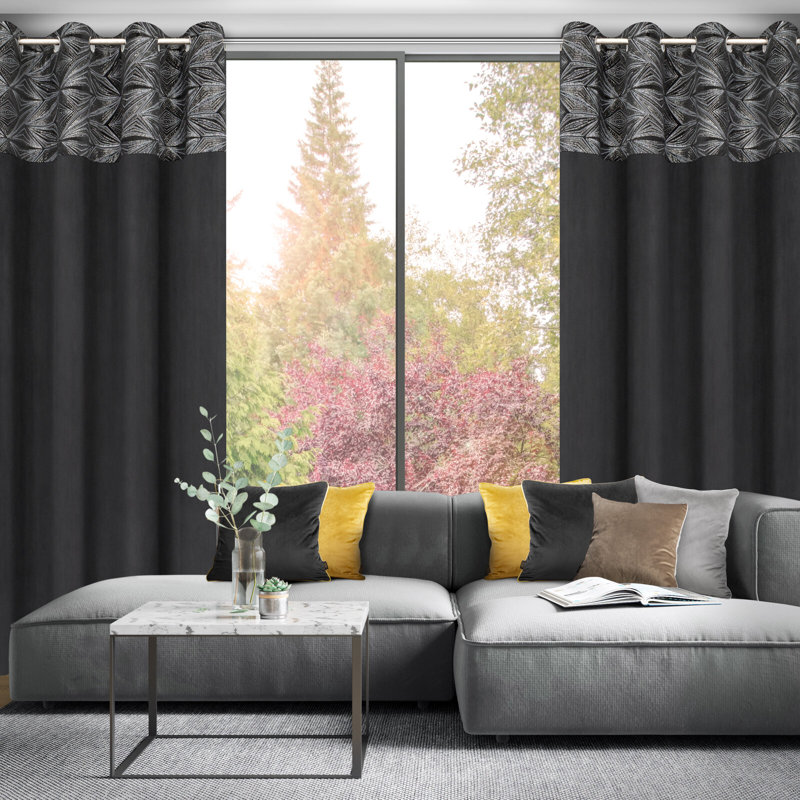 Lipp Blackout Curtains Single Panel, Black