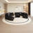 Black semi-circular arc negotiating sofa
