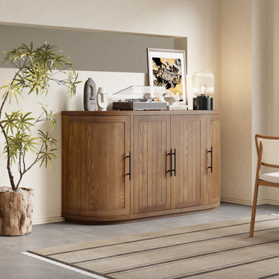 Nora Modern Ash Veneer 4-Door Sideboard With Metal Handles by NFusion
