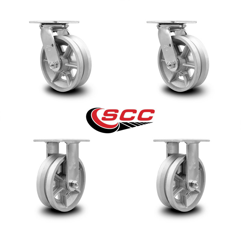 4 Piece Semi Steel Caster Set