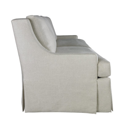 Royce 87" Linen Recessed Arm Slipcovered Sofa with Reversible Cushions